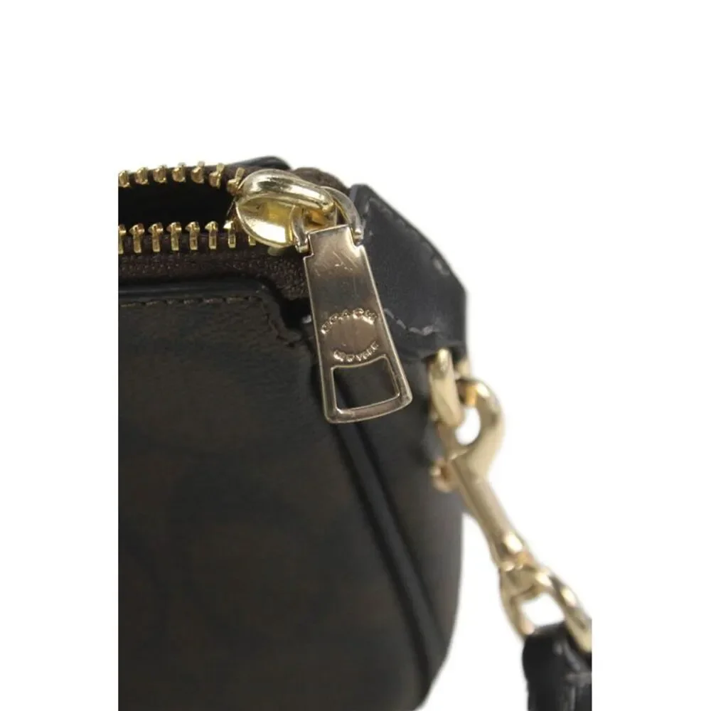 Coach Womens Nolita Signature Coated Canvas Zip Handbag Brown